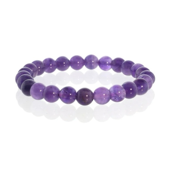 Amethyst bead bracelet 8mm - Picture 2 of 4